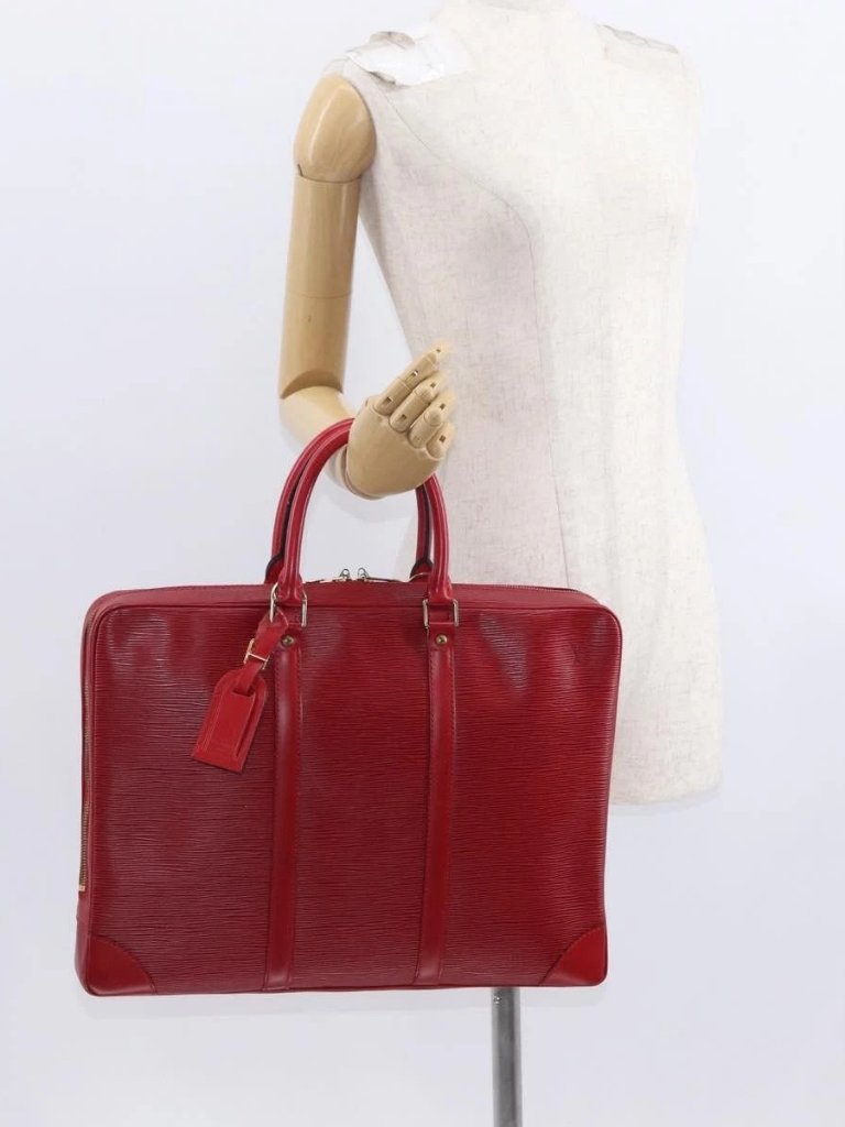 Louis Vuitton Epi Porte Documents Voyage Business Bag Red M54477 Lv Auth 158635